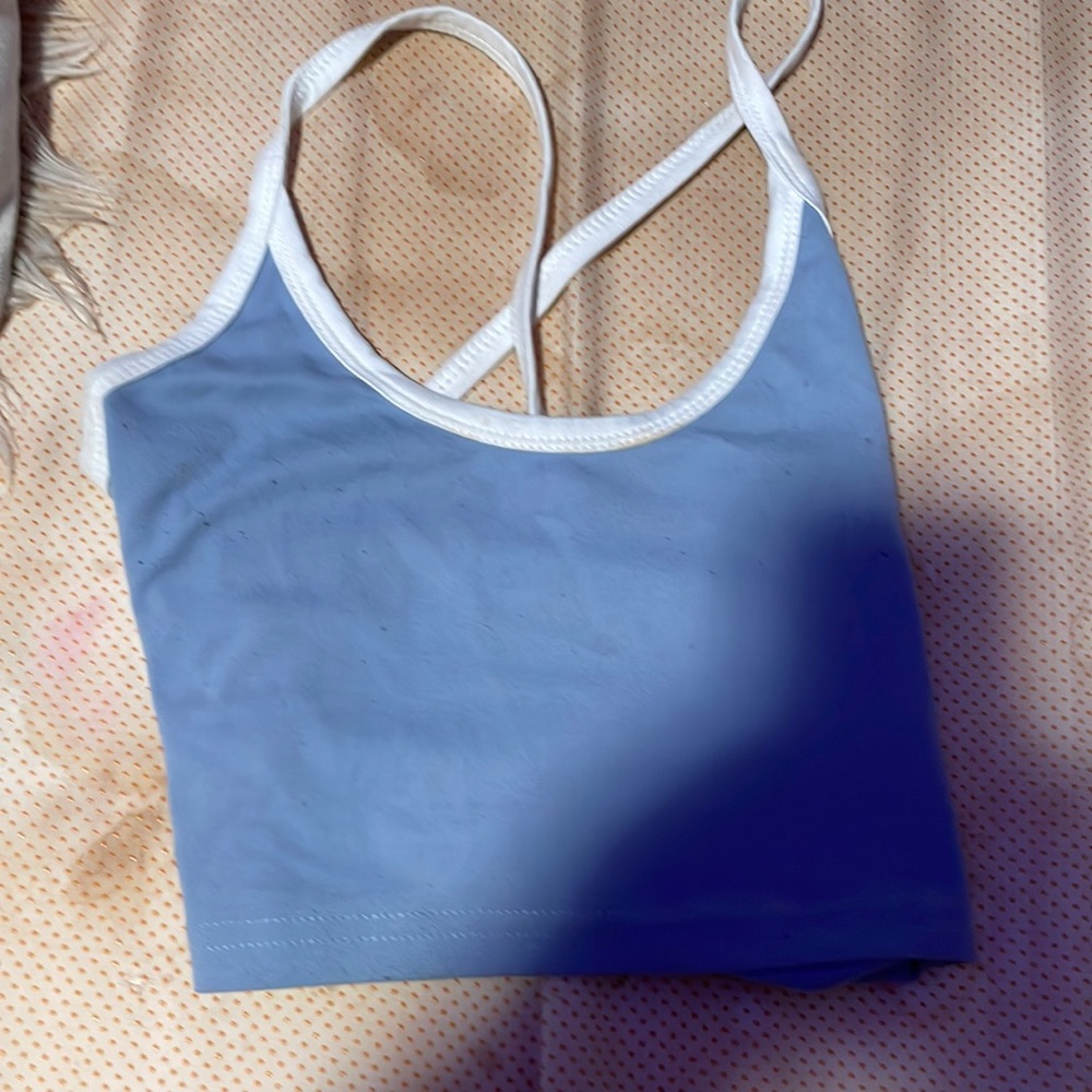 blue crop top